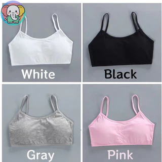 [จัดส่งในพื้นที่] 3 ชิ้น อายุ 8-16 ปี บราฝึกสวมสำหรับสาววัยแร่ผ้าฝ้าย แบบไร้โครงไร้ตะเข็บ สำหรับวัยรุ่น มี 5 สี