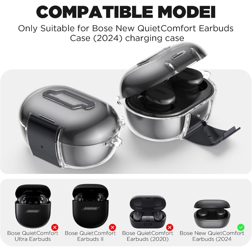 เคสสําหรับ Bose New QuietComfort Earbuds (2024), ฝาครอบป้องกันกันกระแทกที่ทนทานสําหรับ Bose QuietCom
