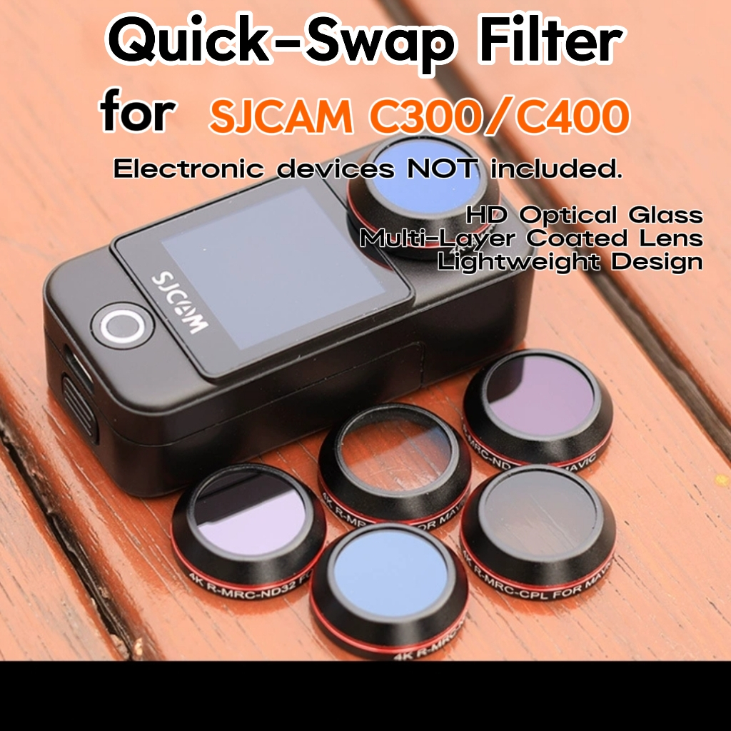 ฟิลเตอร์ติดเร็วสำหรับ SJCAM C300/C400 ฟิลเตอร์ป้องกัน UV ฟิลเตอร์ลดแสง ND ฟิลเตอร์ CPL