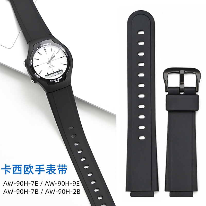 ยางเรซิ่นสายนาฬิกาสําหรับ Ca-sio AW-90H-7E / AW-90H-9E AW-90H -7B/ AW-90H - 2B เปลี่ยนสายรัดข้อมือเข