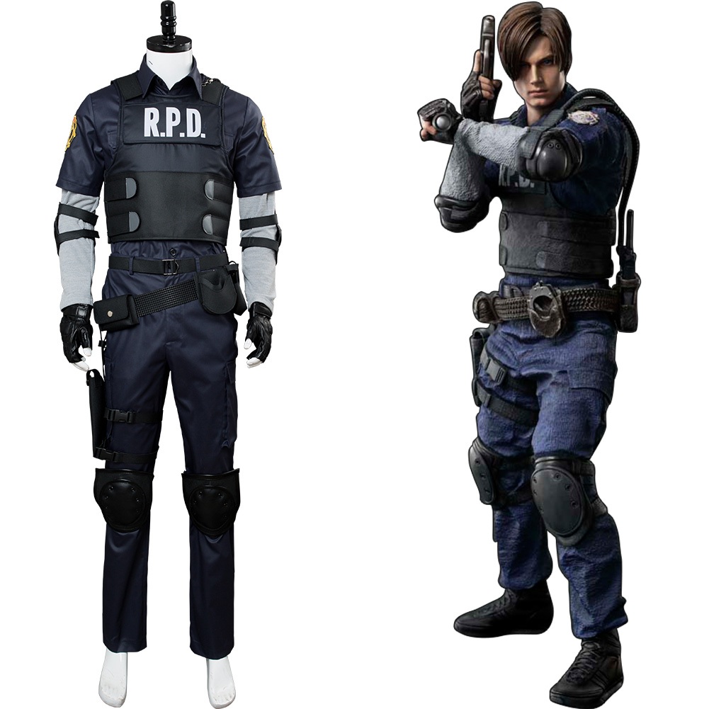 Leon Scott Kennedy ชุดคอสเพลย์ผู้ชายสไตล์ตำรวจ RPD จากเกม ชุดครบเซ็ต