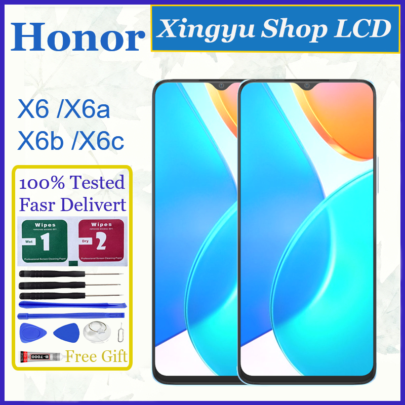 ต้นฉบับสําหรับ Honor X6 X6a X6b X6c จอแสดงผล LCD หน้าจอสัมผัสเปลี่ยน