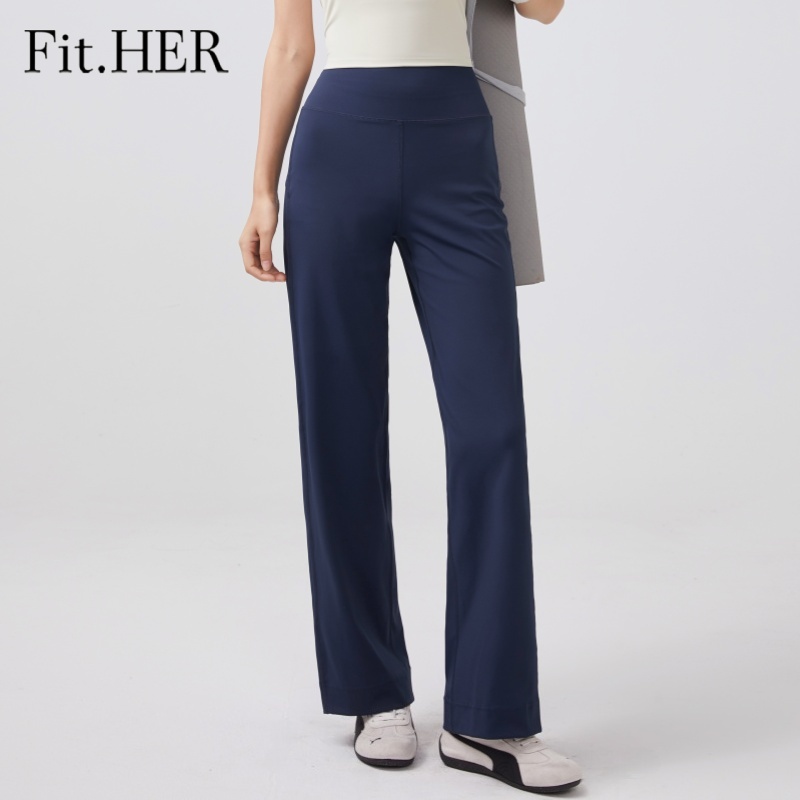 Fit.HER กางเกงโยคะทรงหลวมพอดี สูงเอวสำหรับผู้หญิง ระบายอากาศดี แห้งไว เหมาะสำหรับการวิ่งและการออกกำลังกาย