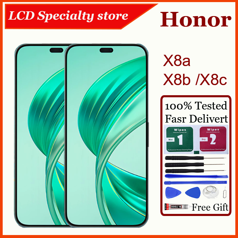 AMOLED สําหรับ Honor X8a X8b X8c จอแสดงผล LCD หน้าจอสัมผัสเปลี่ยน