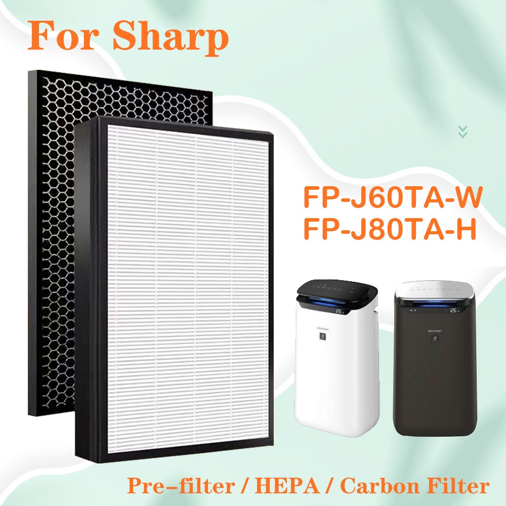 สําหรับเครื่องฟอกอากาศ Sharp FP-J60TA FP-J80TA FP-J60TA-W FP-J80TA-H FZ-J80DFE FZ-J80HFE เปลี่ยนไส้ก
