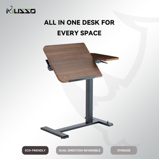 MUSSO D5 Pneumatic Side Desk Height Adjustable Ergonomic Double-Sided Rotating Mobile Laptop Table