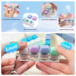 4/9 คีย์คีย์บอร์ด Fidget Decompression ของเล่น Fidgets Clicker ของเล่นพร้อมไฟ LED คีย์บอร์ดพวงกุญแจ Pass Time ความเครียดบรรเทาของเล่นบีบอัด