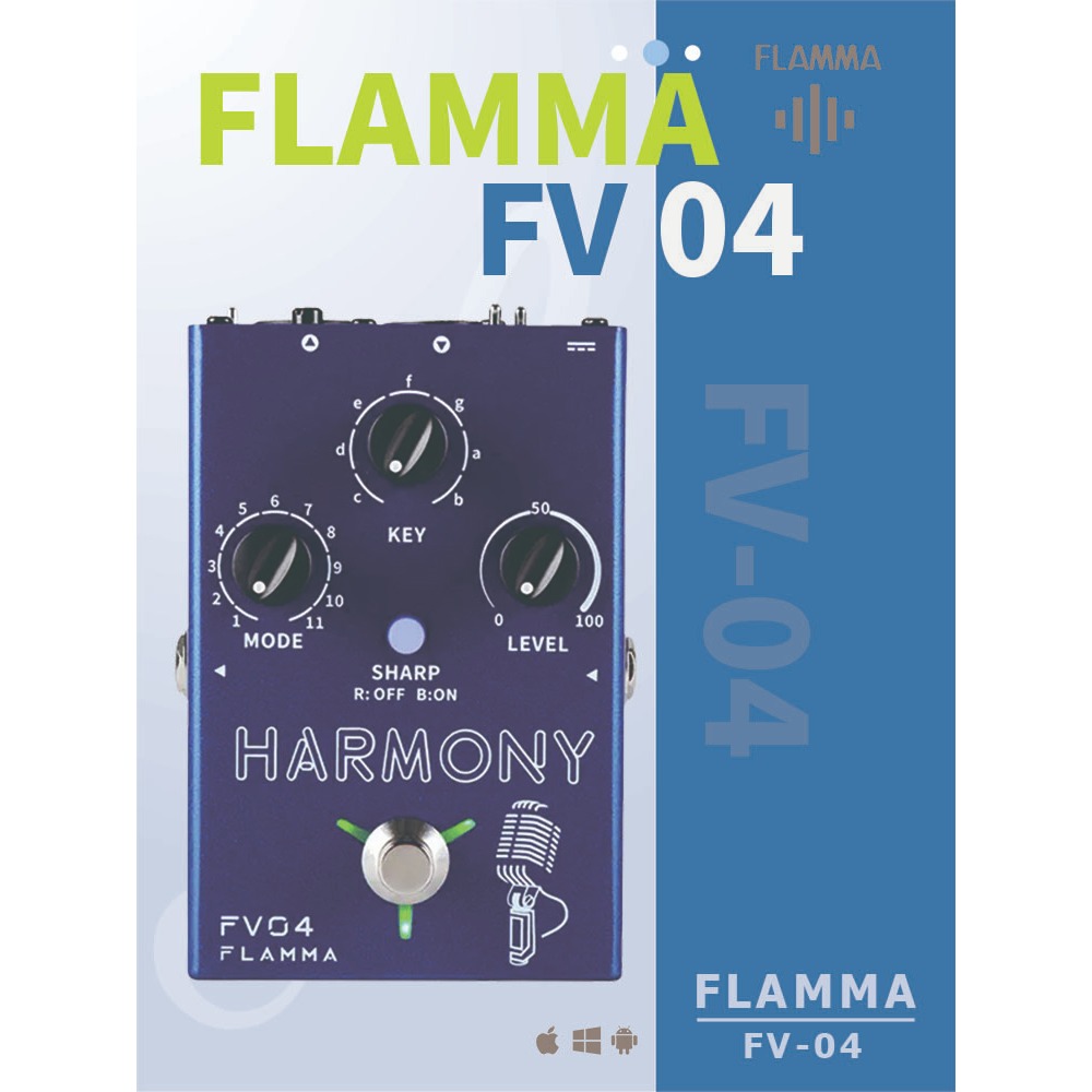 FLAMMA FV04 Harmony Vocal Effects โปรเซสเซอร์ 12 พิทช์พร้อมโหมดความสามัคคี 11 โหมด 48V Phantom Power