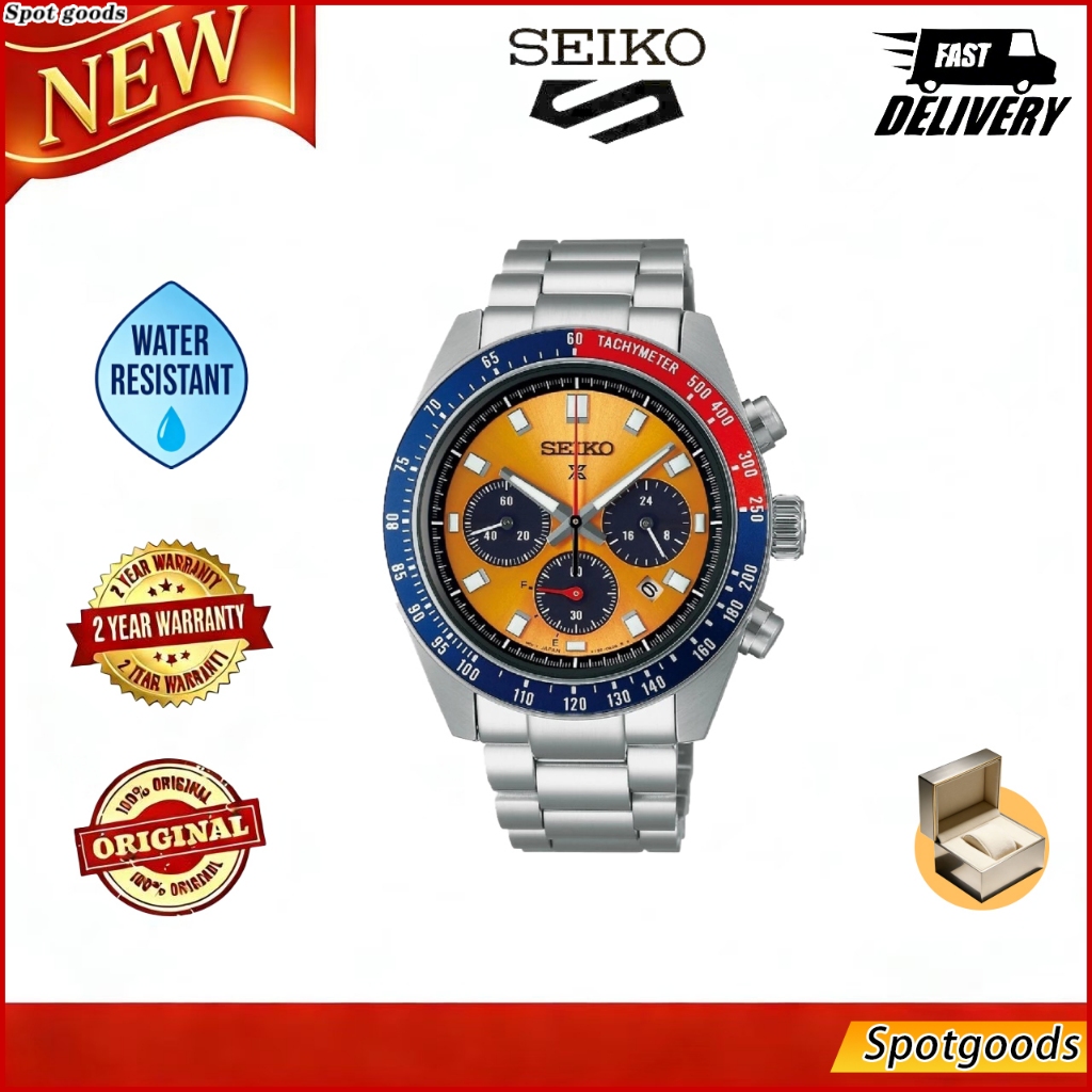 ใหม่ Seiko Prospex SSC915P1 Speedtimer Pogue Mens Sports Watch Classic Stainless Steel Quartz Mens W