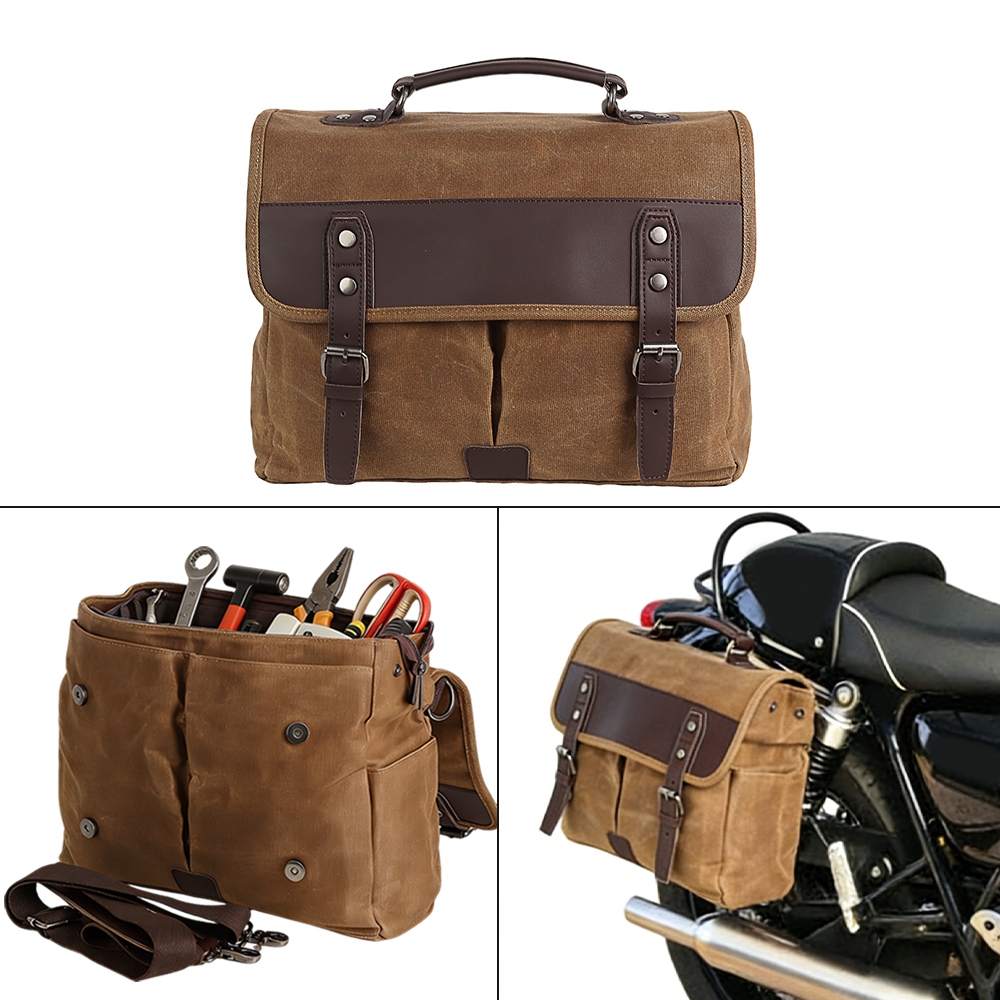 สไตล์คลาสสิกรถจักรยานยนต์ Saddlebags Racer อานกระเป๋ากันน้ํามอเตอร์ไซด์ด้านข้างกระเป๋าเป้สะพายหลังสําหรับสกู๊ตเตอร์ Universal กระเป๋าเดินทางสําหรับ Harley