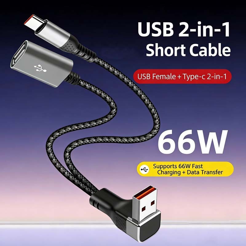 Multi-port USB/Type C Splitter Cable 66W Fast Charging รูปที่ 2