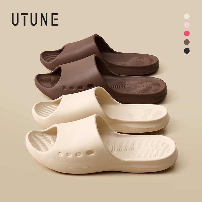 UTUNE รองเท้าแตะนวดเท้า รองรับอุ้งเท้า ดีไซน์ตามหลักสรีรศาสตร์ EVA นุ่มเบา ใส่สบาย พื้น U-Shape เด้งนุ่ม เดินไม่เมื่อย กันลื่น เงียบ กันกระแทก ปากเปิด ใส่ในบ้าน ห้องน้ำ