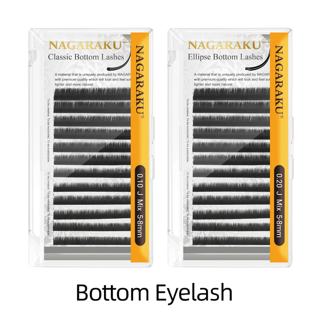 NAGARAKU ด้านล่าง Eyelash Extension Ellipse ด้านล่างขนตา (5 มม./6 มม./7 มม./8 มม.)