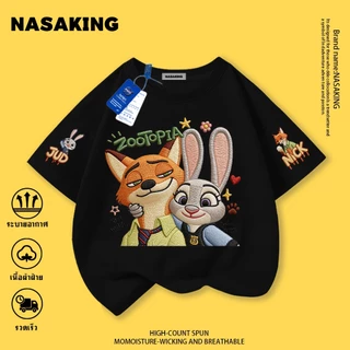 2026 รุ่นใหม่ NASA เสื้อยืดเด็ก สีขาว Judy Nick ลายการ์ตูน ผ้าฝ้าย 100% ระบายอากาศดี เหมาะสำหรับเด็กอายุ 1 ถึง 12 ขวบ