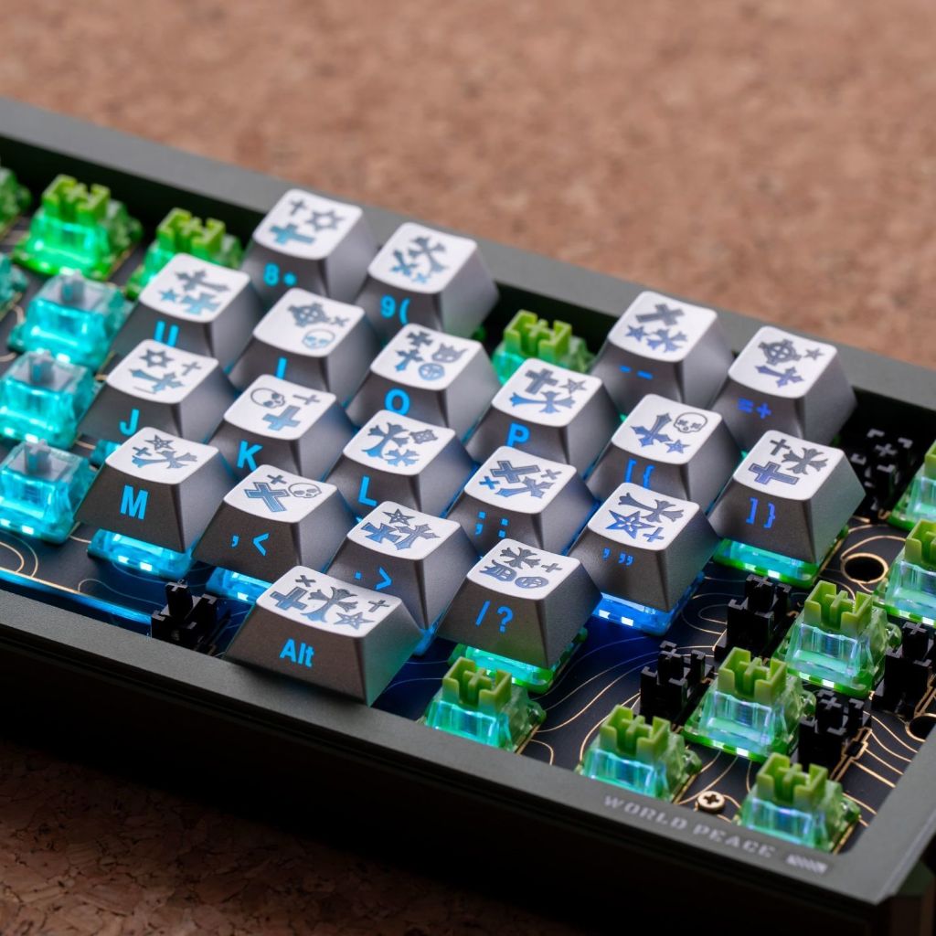 Chrome Hearts Keycaps โปร่งใส Shine Through Heart Keycap Cherry Profile วัสดุ PC สําหรับคีย์บอร์ดแบบกลไก