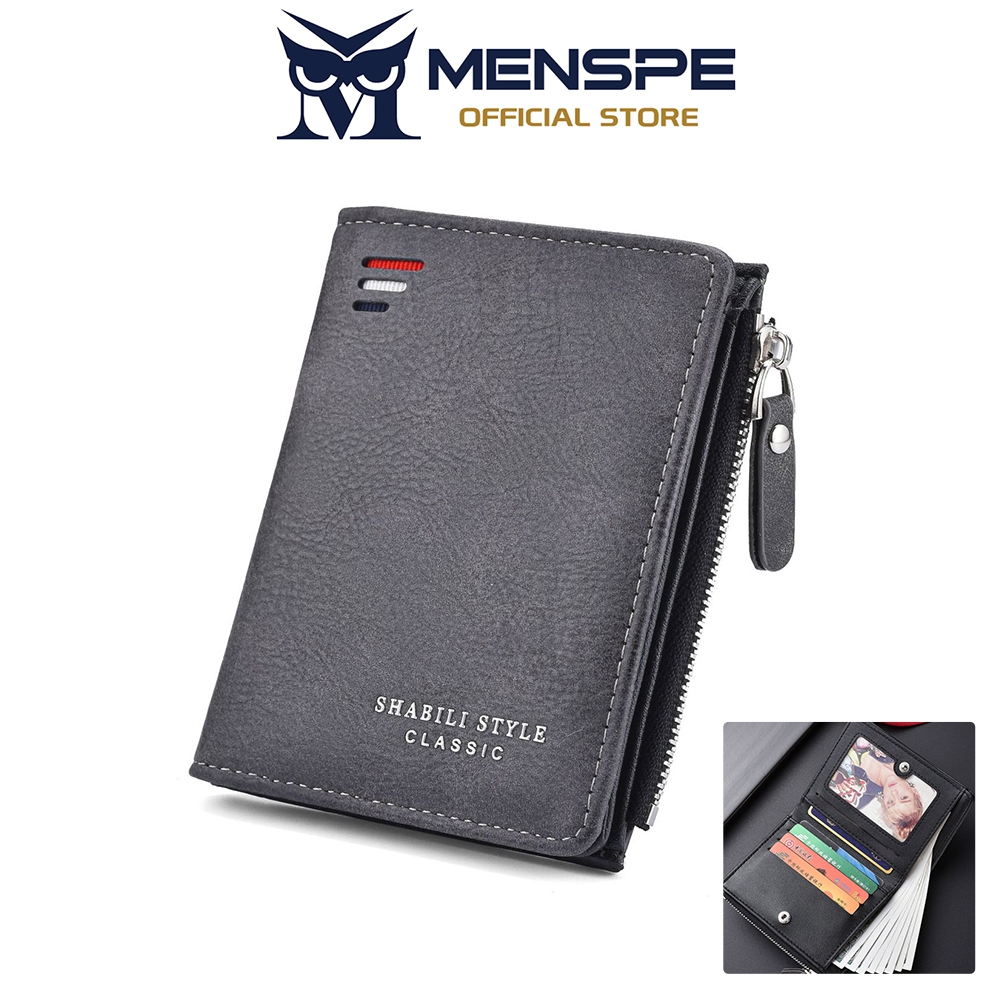MENSPE แฟชั่นกระเป๋าสตางค์ยาวผู้ชาย Vintage Frosted Soft PU Multi-Card ตําแหน่งกระเป๋าสตางค์ความจุขนาดใหญ่อเนกประสงค์