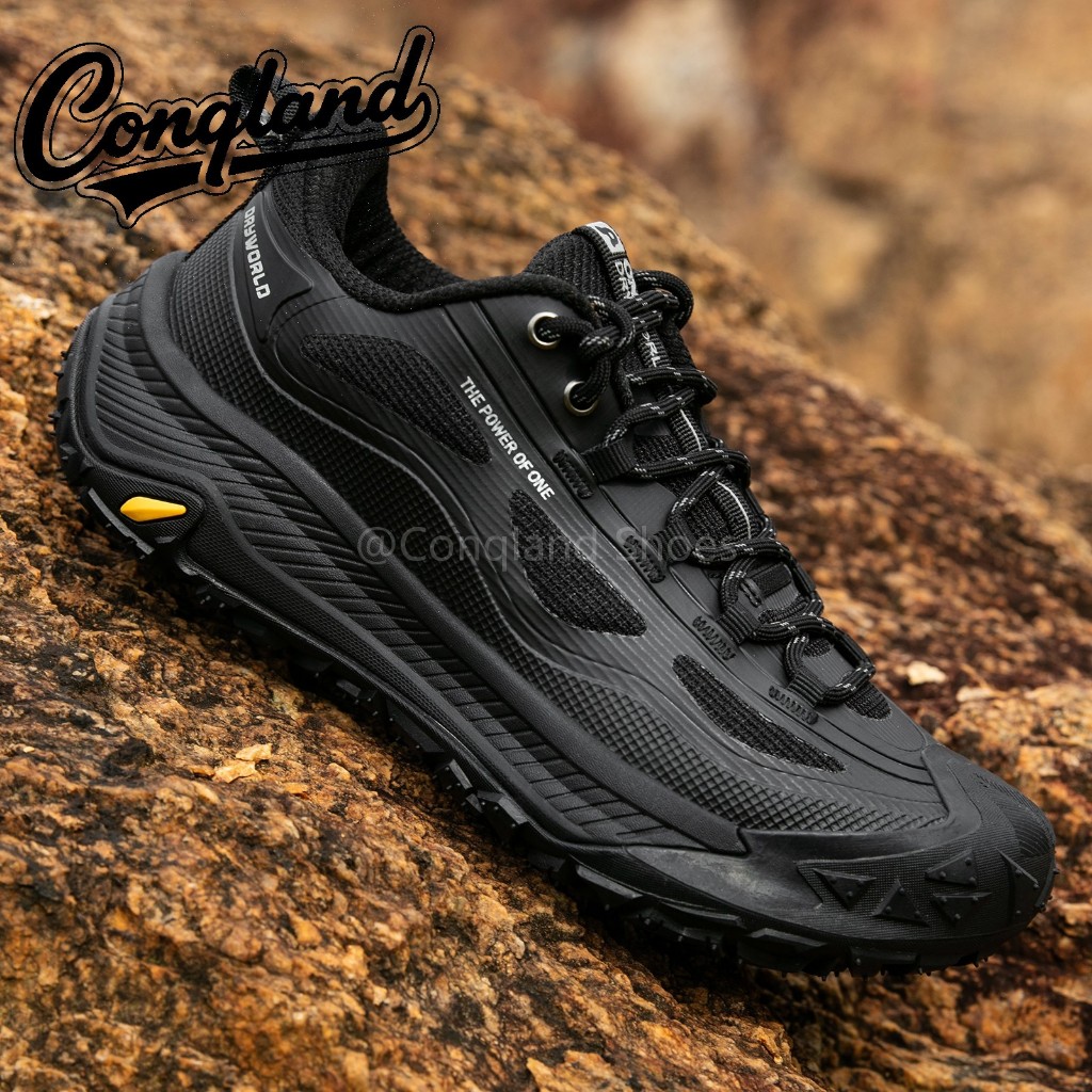 Conqland Mens Womens หนังกันน้ํารองเท้าเดินป่าน้ําหนักเบารองเท้าเดินกลางแจ้งลื่น Breathable Hike Trekking Trails Camping ปีนเขารองเท้า 1883