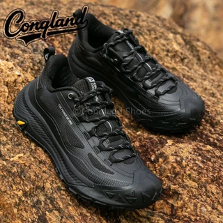 Conqland Mens Womens หนังกันน้ํารองเท้าเดินป่าน้ําหนักเบารองเท้าเดินกลางแจ้งลื่น Breathable Hike Trekking Trails Camping ปีนเขารองเท้า 1883