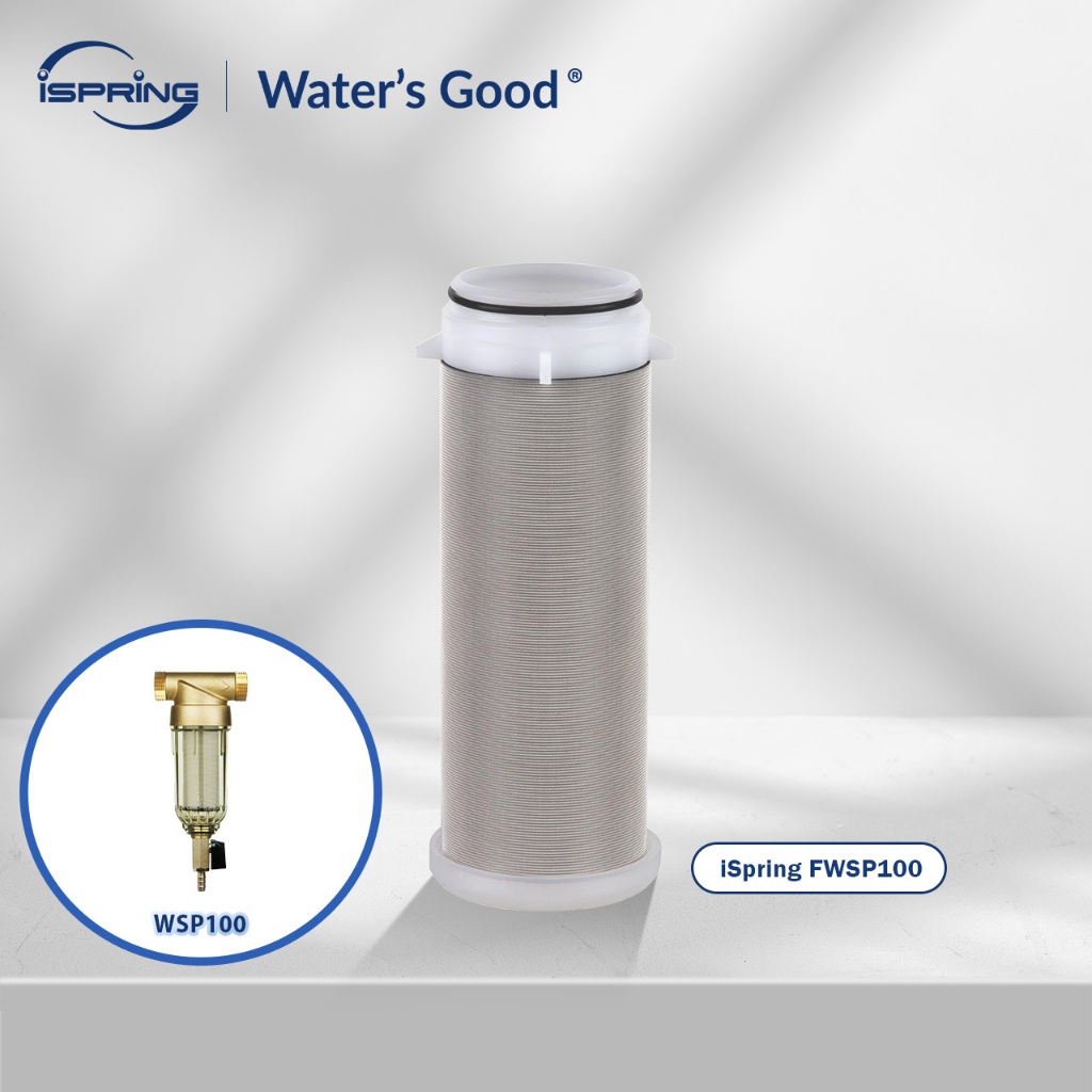 ISpring FWSP100 Spin Down Sediment Filter ตลับหมึกทดแทนสแตนเลส 1 นับ (แพ็ค 1) 1"D x 1"W x 4"H ใช้สํา