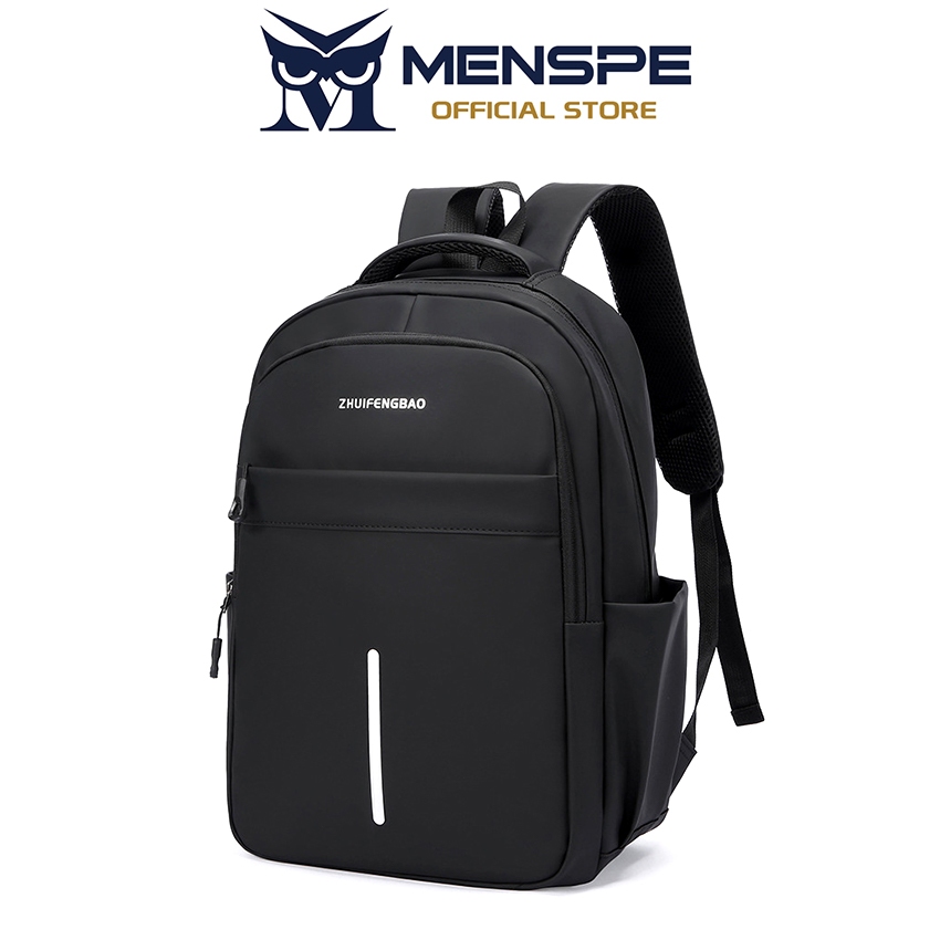 MENSPE กระเป๋าเป้สะพายหลังผู้ชายแฟชั่น Unisex Textured Bag กระเป๋าเป้สะพายหลังแล็ปท็อปธุรกิจความจุขนาดใหญ่