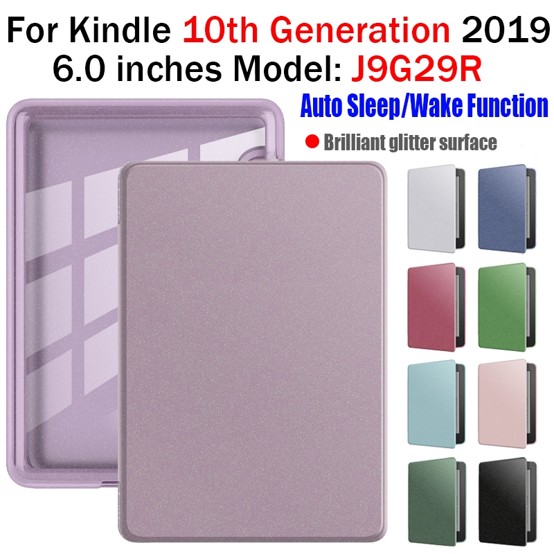 สําหรับ Kindle 10th Gen 6.0 (J9G29R) 2019 Glitter หนังพื้นผิว E-Book อะคริลิค Auto Sleep/Wake กรณี
