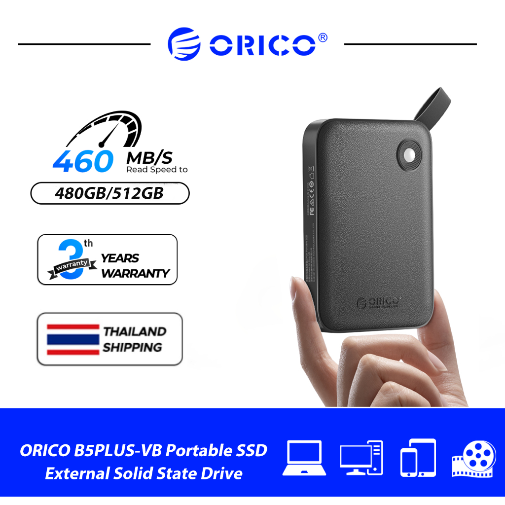 ORICO 480GB ไดรฟ์โซลิดสเตตภายนอกแบบพกพา SSD สูงสุด 450MB/s สําหรับ iPhone 17/Android (B5PLUS-VB)