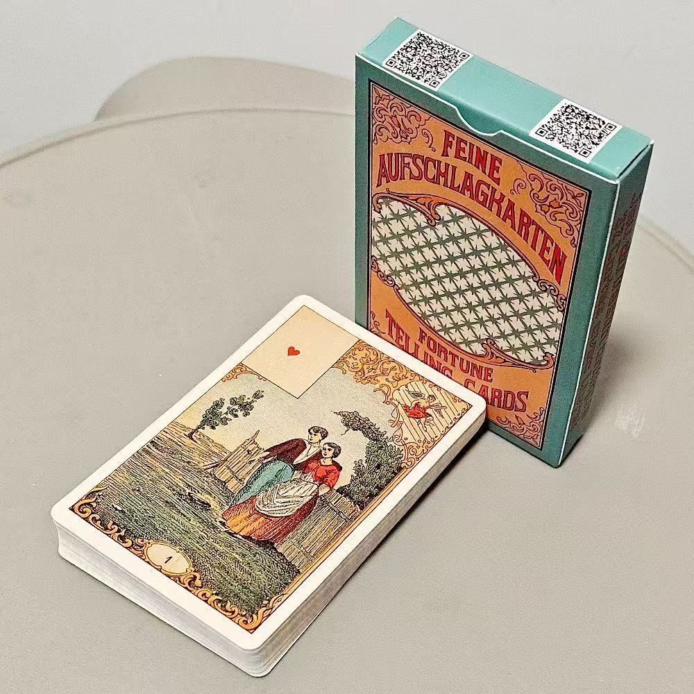 [คลังสินค้าพร้อม] Solitaire แบบดั้งเดิมโบราณ 9 * 6 ซม. การ์ดโชคชะตาโบราณ Le Jeu Du Destin เกมกระดานภ