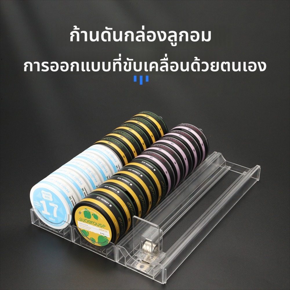 ที่ดันสินค้าอะคริลิคใส ชั้นวางลูกอม หมากฝรั่ง ขนมแถวหน้าเคาน์เตอร์ สำหรับร้านขายของชำ มินิมาร์ท ซูเปอร์มาร์เก็ต ร้านค้าปลีก จัดเรียงสินค้า ชั้นวางลูกอมวงกลม