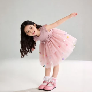 Princess Kesli ชุดเดรสสำหรับเด็กผู้หญิง ประดับโบว์ ชุดเดรสเจ้าหญิง เด็กผู้หญิงชุดวันเกิด 1-9 ปี