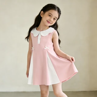 Princess kesli ชุดเดรสเด็กผู้หญิง แขนกุด ระบายอากาศได้ดี ชุดเดรสโปโลสำหรับเด็กผู้หญิง 2-12 ปี
