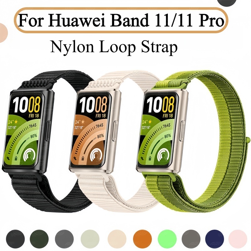 สายรัดไนลอนสําหรับ Huawei Band 11/11 Pro เปลี่ยนสายนาฬิกาอัจฉริยะอุปกรณ์เสริมสําหรับ Huawei Band 11 Pro สายรัดข้อมือสร้อยข้อมือ