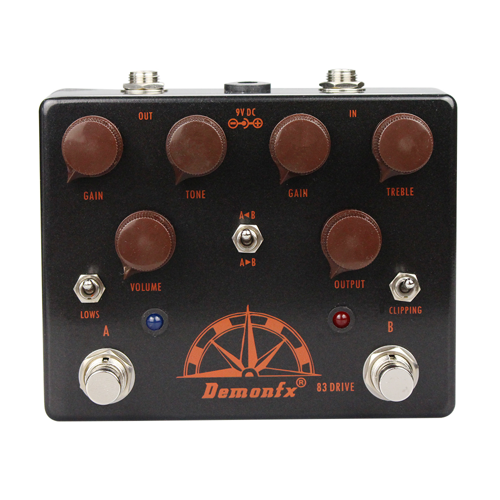 Demonfx ใหม่ 83 DRIVE กีตาร์ผสม BLUES BREAKER และ KLON CENTAUR ใน One Pedal เพิ่ม Order Toggle