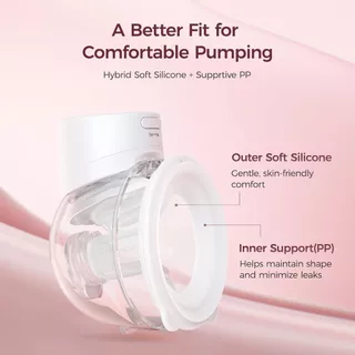 เครื่องปั๊มนม โมโมโคซี่ ส12 มือโปร เร็ว,แฮนด์ฟรีสวมใส่และไร้สายปั๊ม,ที่มีหน้าแปลนไฮบริด ดับเบิ้ลฟิต,3โหมดและ9ระดับไฟฟ้าปั๊มแบบพกพา,จอแสดงผลสมาร์ท,2นับ,สีขาว&สีชมพู