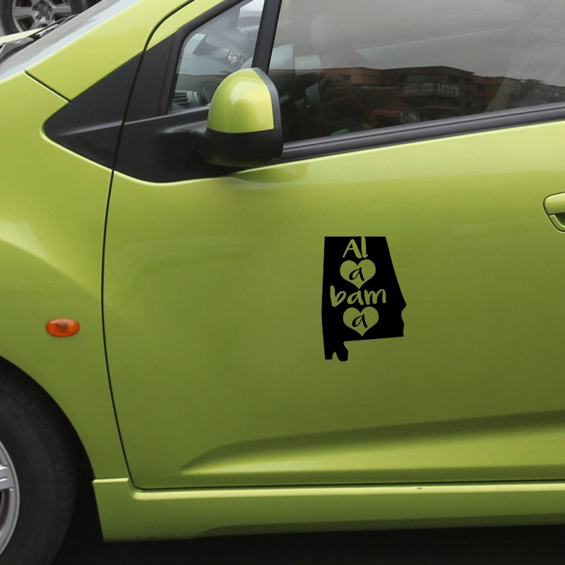 Alabama State Heart สติกเกอร์รถน่ารัก Love Alabama Outline ไวนิล Decal สําหรับรถยนต์ Windows แล็ปท็อ