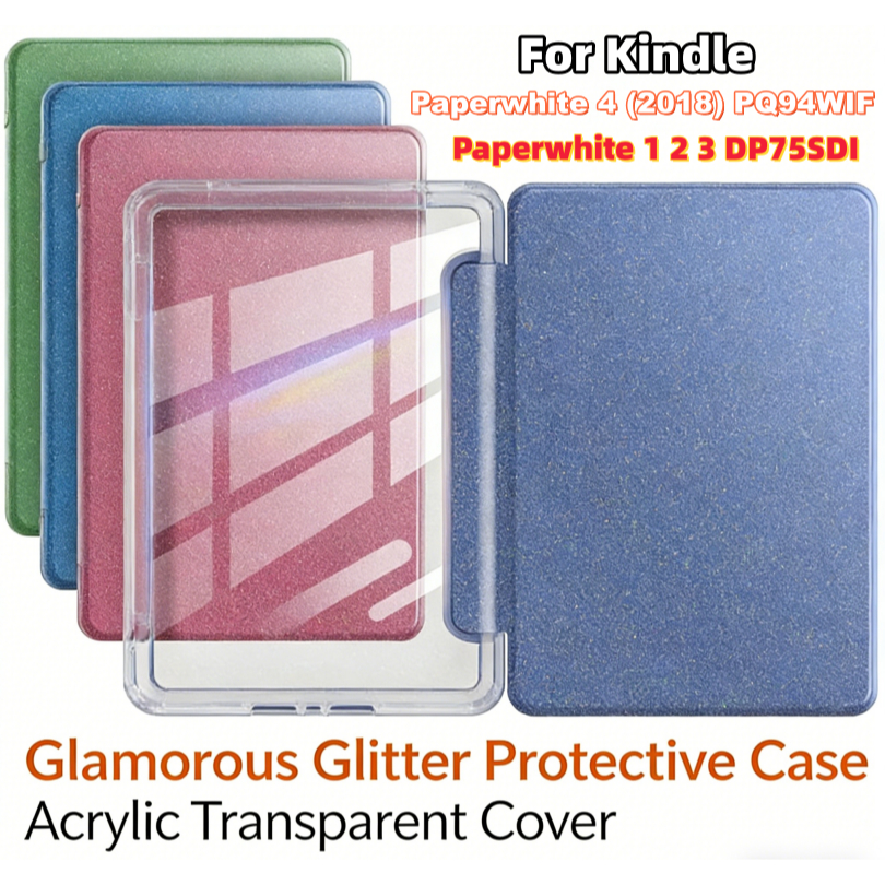 Glitter สีชมพูสําหรับ Kindle Paperwhite 1 2 3 4 10th 7th 6th 5th Generation 6 " KPW4 DP75SDI EY21 PQ
