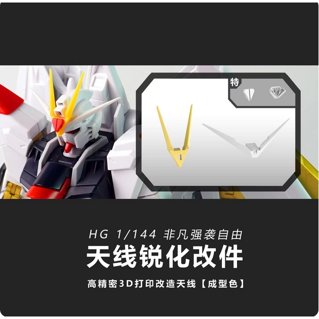 ชิ้นส่วนพิมพ์พลาสติก STUDIO SDJJ004 HG 1/144 Mighty Strike Freedom A6 A33 V-FIN 3D