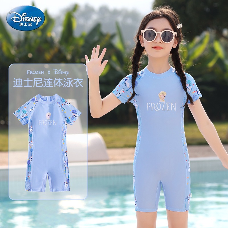 Disney ชุดว่ายน้ำเด็ก ชุดว่ายน้ําวันพีช ลาย  สไตล์เจ้าหญิง สําหรับเด็กผู้หญิง
