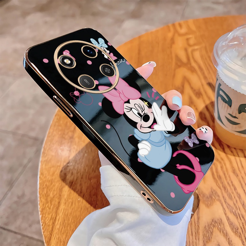 Honor X9d X9C X9b X9a 5G Capa Casing Disney Minnie Mobile Case Matte Slim Capa Glossy Plated Cover
