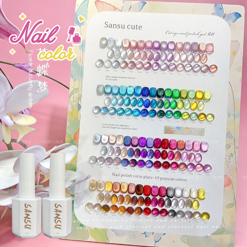 ใหม่  !✨60สีลูกปัดแก้วชุดแต่งเล็บตาแมว(ลูกปัดแก้วหลากสีฟรีกระดานสี)หลอดไฟขนาดเล็กลูกปัดแก้วผ้าไหมกาวยาทาเล็บตาแมวชุดแต่งเล็บต้องมียอดนิยม