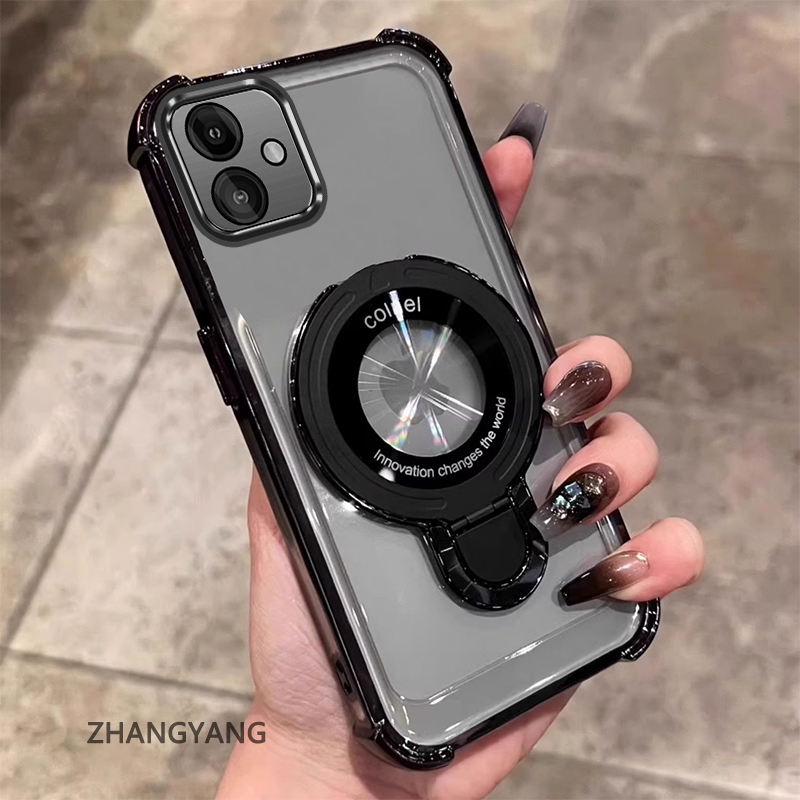 SAMSUNG กรณีสําหรับSamsung A06 A07 ความงามออกแบบใหม่เคสโทรศัพท์เคลือบด้วยไฟฟ้าสี่มุมAnti Dropฟังก์ชั่นTPU soft Shellพร้อมที่วางโทรศัพท์