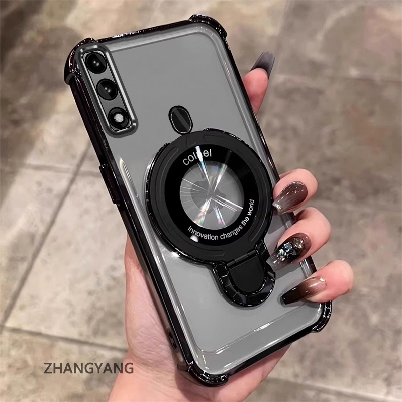 SAMSUNG สําหรับSamsung A20S A20 A30 A10Sความงามออกแบบใหม่เคสโทรศัพท์เคลือบด้วยไฟฟ้าสี่มุมAnti Dropฟังก์ชั่นTPU soft Shellพร้อมที่วางโทรศัพท์ – โปรปัง
