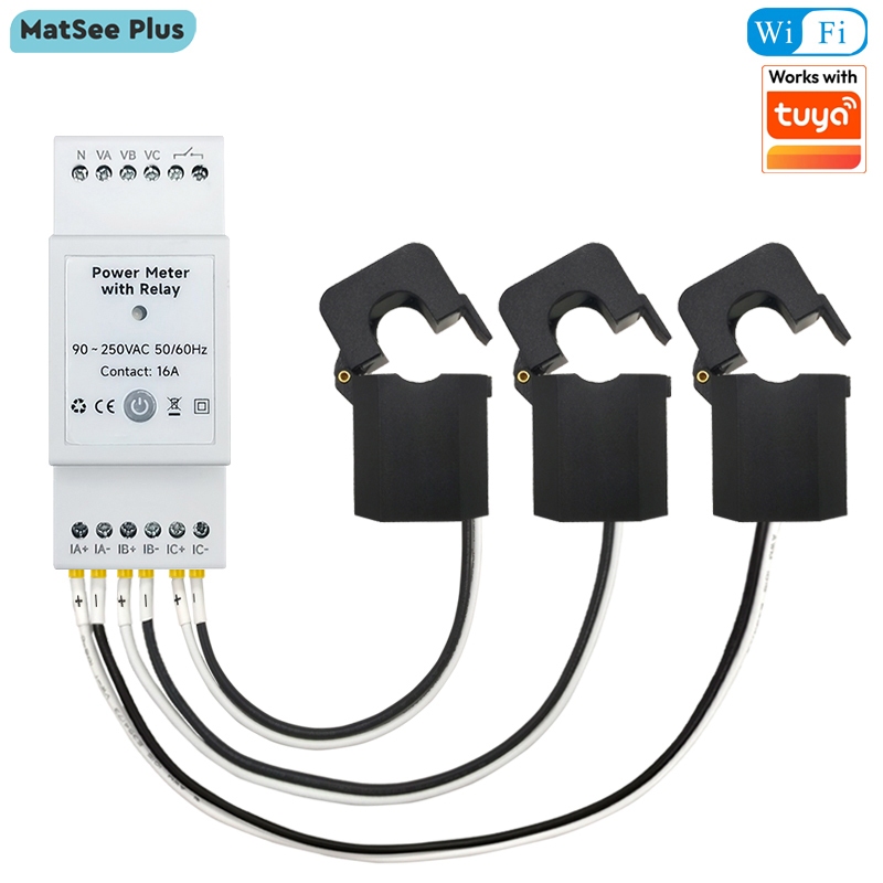 Tuya สมาร์ท WiFi เดี่ยว/3 เฟส Bidirectional Energy Meter 16A Dry Contact Relay Switch 80A CT App Monitor แหล่งจ่ายไฟปัจจุบันการบริโภคพลังงานและรุ่นส่งออกข้อมูล AC