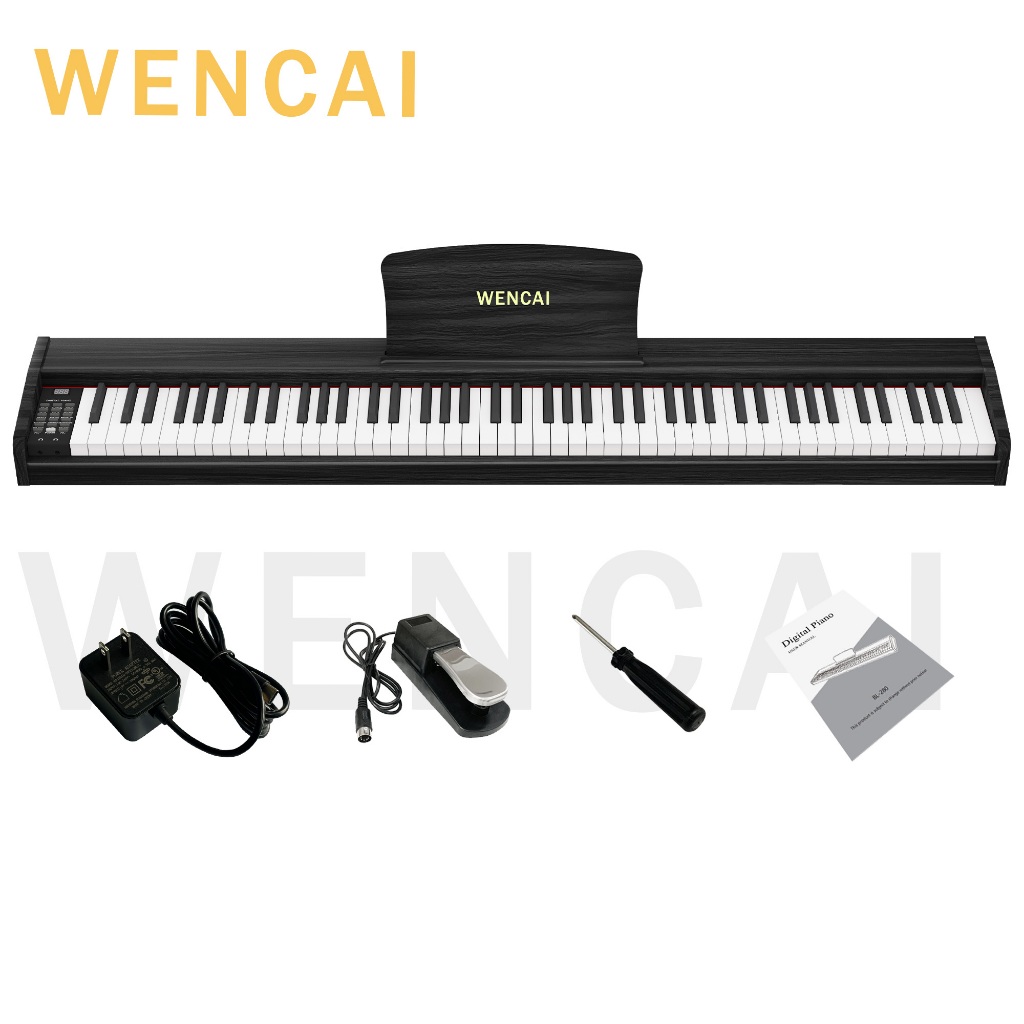 Wencai คีย์บอร์ดดิจิตอลเปียโน 88 คีย์มืออาชีพสมาร์ทแบบพกพาเปียโนไฟฟ้าสําหรับขายพร้อม Bluetooth Link เปียโนดิจิตอลสําหรับผู้ใหญ่/เด็ก