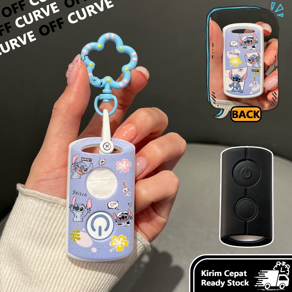 Stitch TPU Key Case สําหรับ Yamaha NVX / Y16 / AEROX / XMAX รีโมท Keyless Key Protector พวงกุญแจ Fob อุปกรณ์เสริม