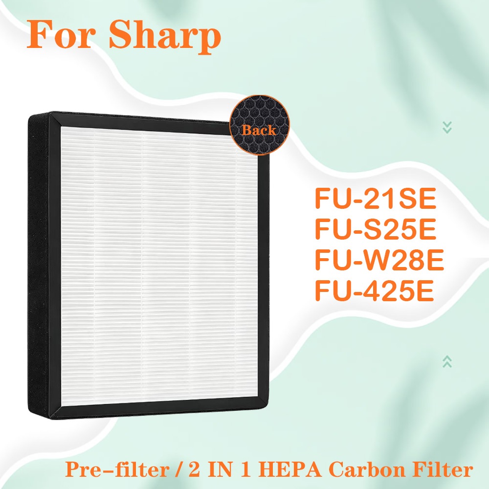 FZ-425SEF สําหรับเครื่องฟอกอากาศ Sharp FU-21SE FU-S25E FU-W28E FU-425E FU-S25CX รองรับ 2 IN 1 ตัวกรอ