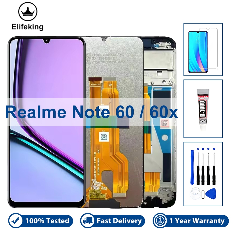 6.74 "LCD สําหรับ OPPO Realme หมายเหตุ 60 60X RMX3933 RMX3938 จอแสดงผล Touch Screen Digitizer Assemb