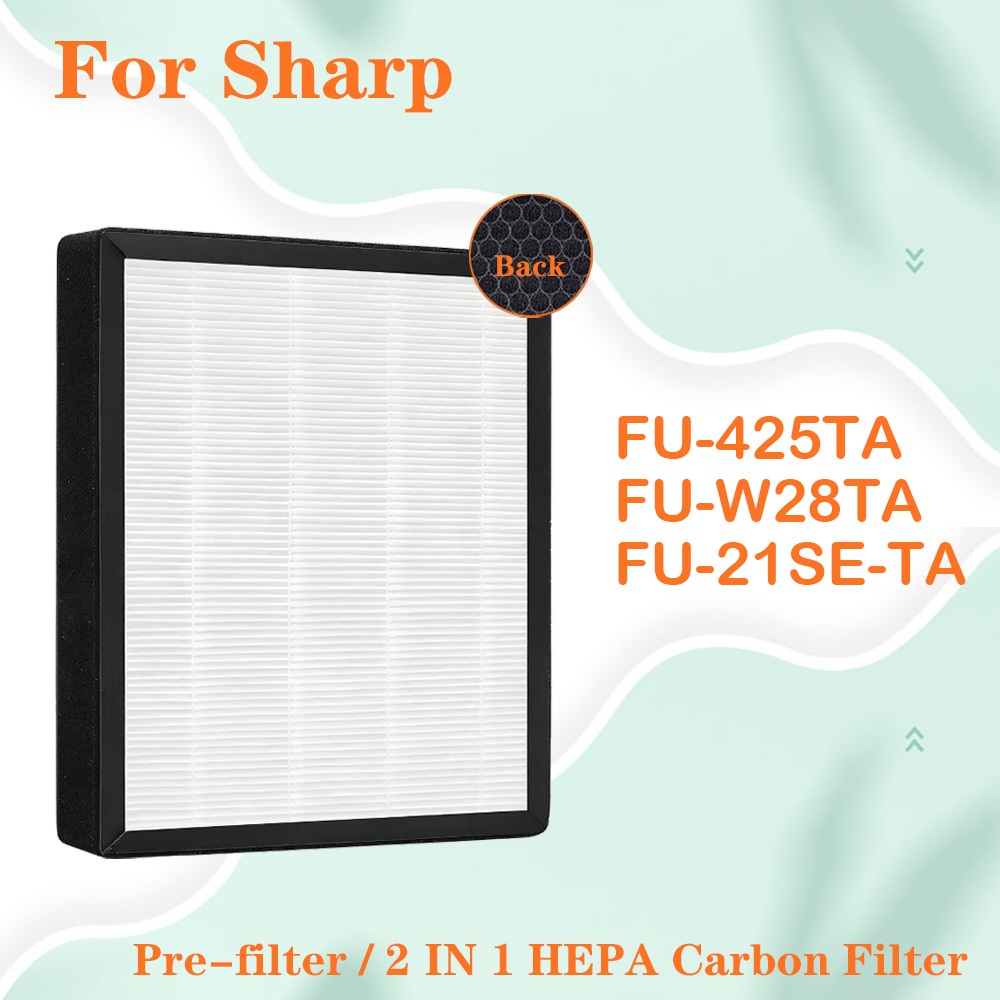 สําหรับเครื่องฟอกอากาศ Sharp FU-W28TA FU-21SE-TA FU-21SE FU-425TA FZ425SEF FU425E FZ-425SEF HEPA Fil