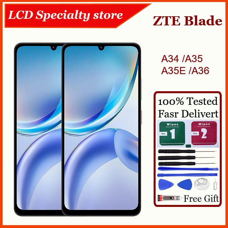 สําหรับ ZTE Blade A34 A35 A35E A36 จอแสดงผล LCD หน้าจอสัมผัสพร้อมการเปลี่ยนกรอบ