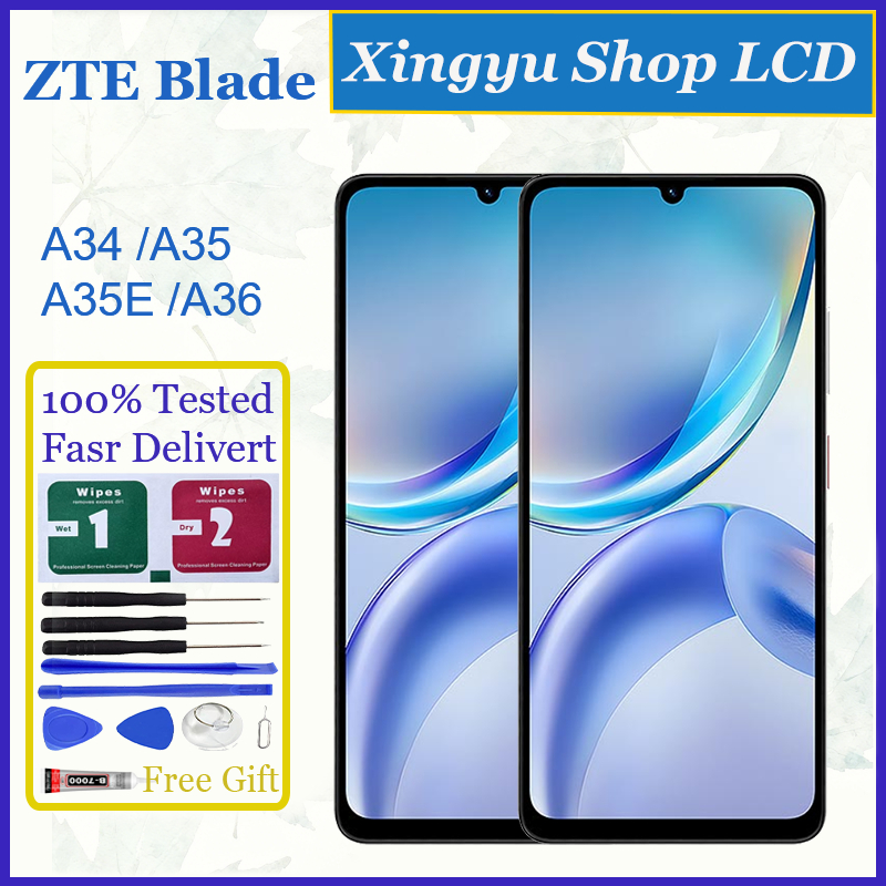 Original สําหรับ ZTE Blade A34 A35 A35E A36 จอแสดงผล LCD หน้าจอสัมผัสพร้อมการเปลี่ยนกรอบ