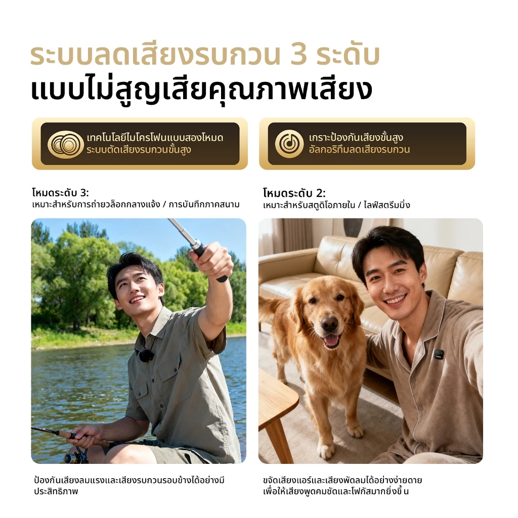 Maono T1 Plus ไมโครโฟนแบบหนีบเสื้อไมโครโฟนตัดเสียงรบกวนพร้อมแอพ Maono Link และ Reverb แบบกําหนดเองสําหรับสมาร์ทโฟน, Vlogging, สตรีมมิ่งสด thumbnail 4